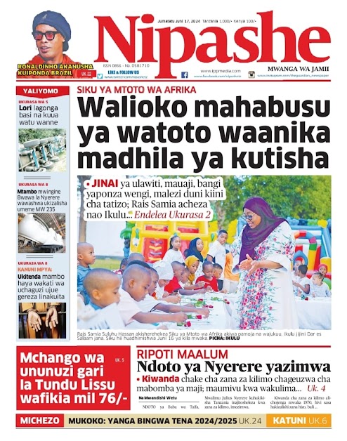 Magazeti ya leo jumatatu juni 17, 2024